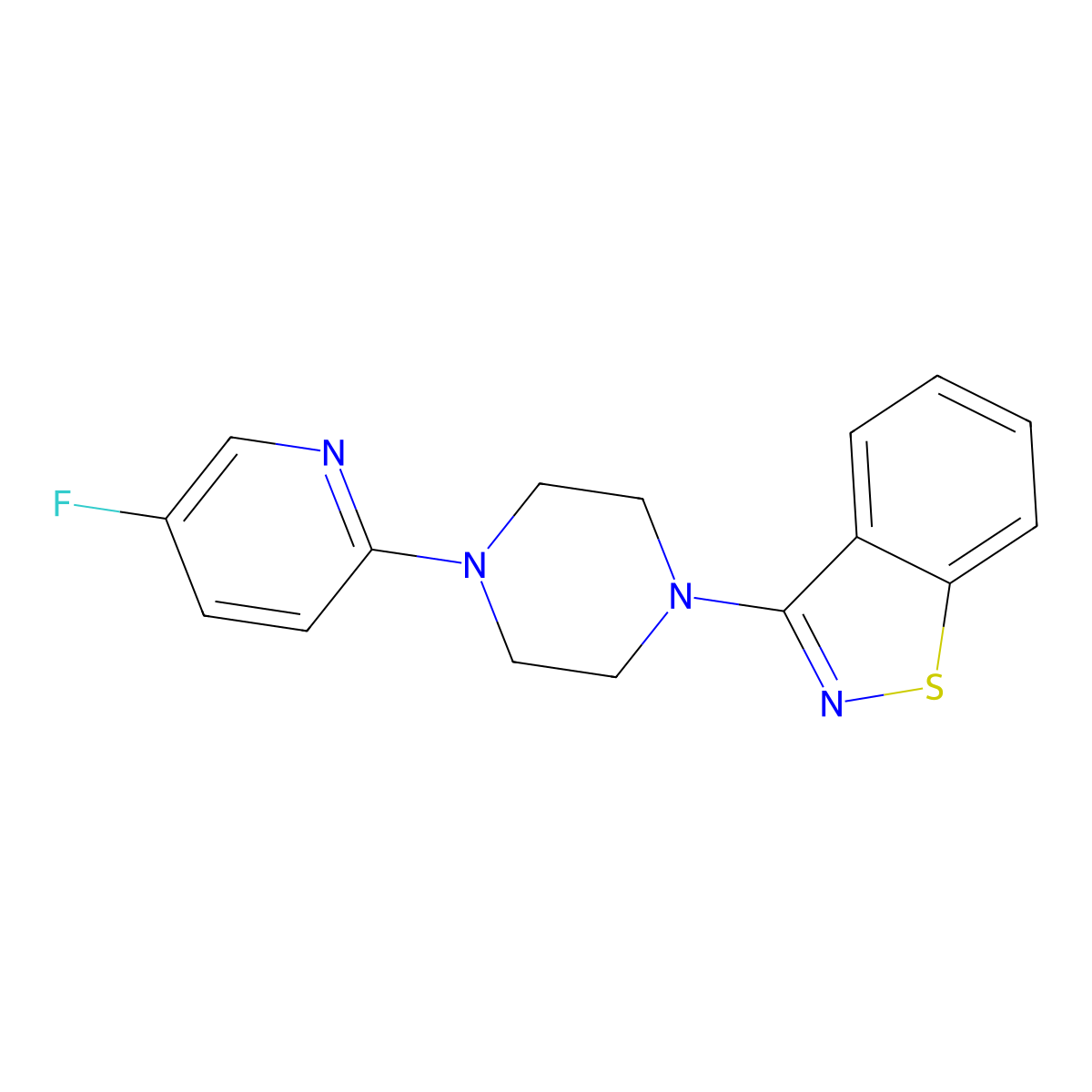 3-[4-(5-Fluoropyridin-2-yl)piperazin-1-yl]-1,2-benzothiazole molecular structure, CAS 2741929-32-6