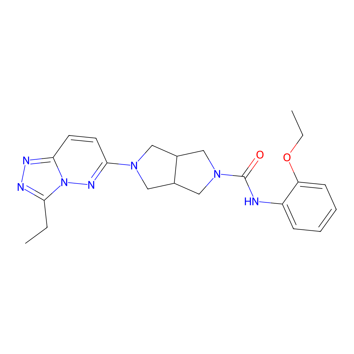 N-(2-ethoxyphenyl)-5-{3-ethyl-[1,2,4]triazolo[4,3-b]pyridazin-6-yl}-octahydropyrrolo[3,4-c]pyrrole-2-carboxamide molecular structure, CAS 2741929-35-9
