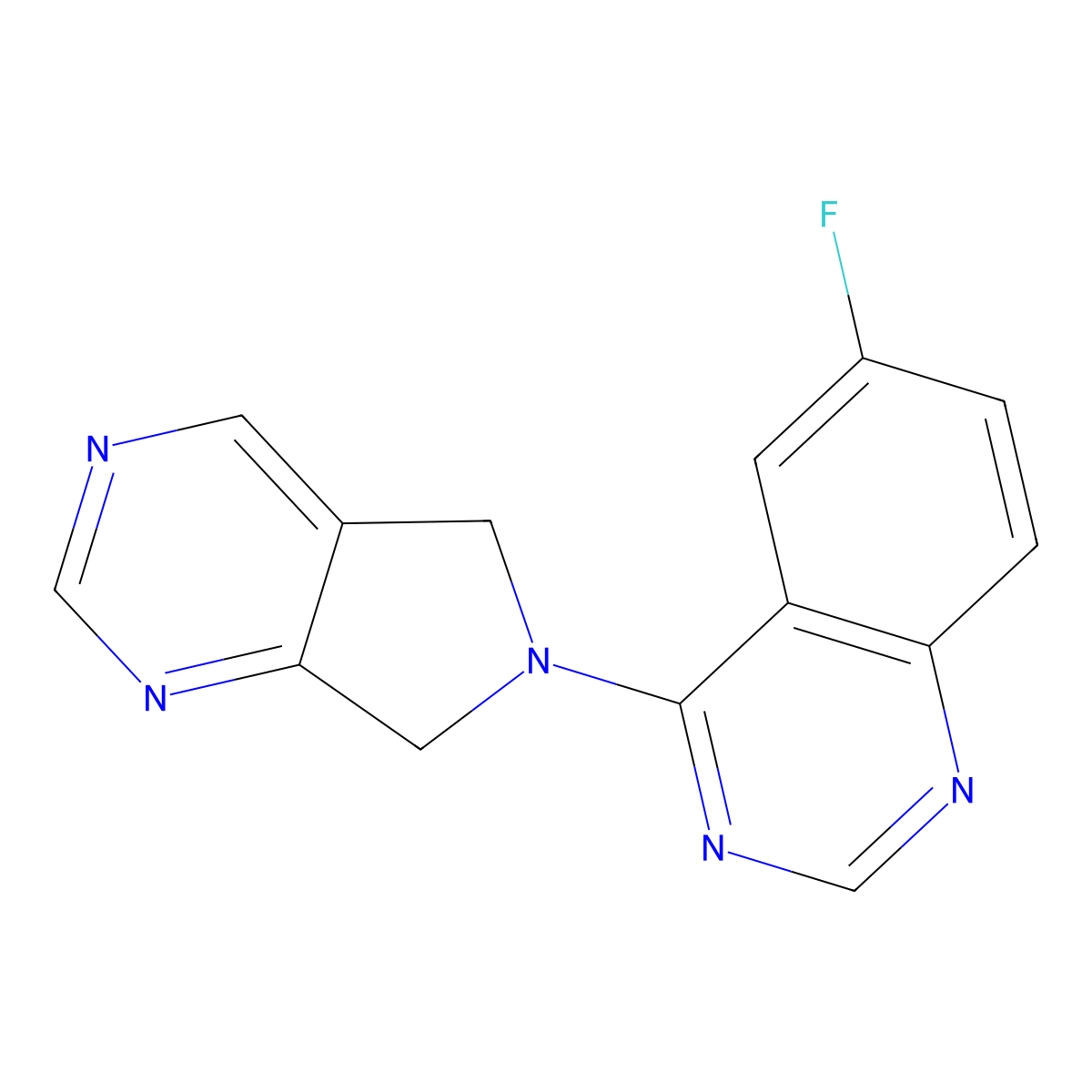 6-fluoro-4-{5H,6H,7H-pyrrolo[3,4-d]pyrimidin-6-yl}quinazoline molecular structure, CAS 2741929-41-7