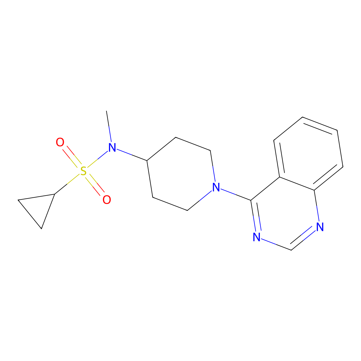 N-methyl-N-[1-(quinazolin-4-yl)piperidin-4-yl]cyclopropanesulfonamide molecular structure, CAS 2741929-66-6