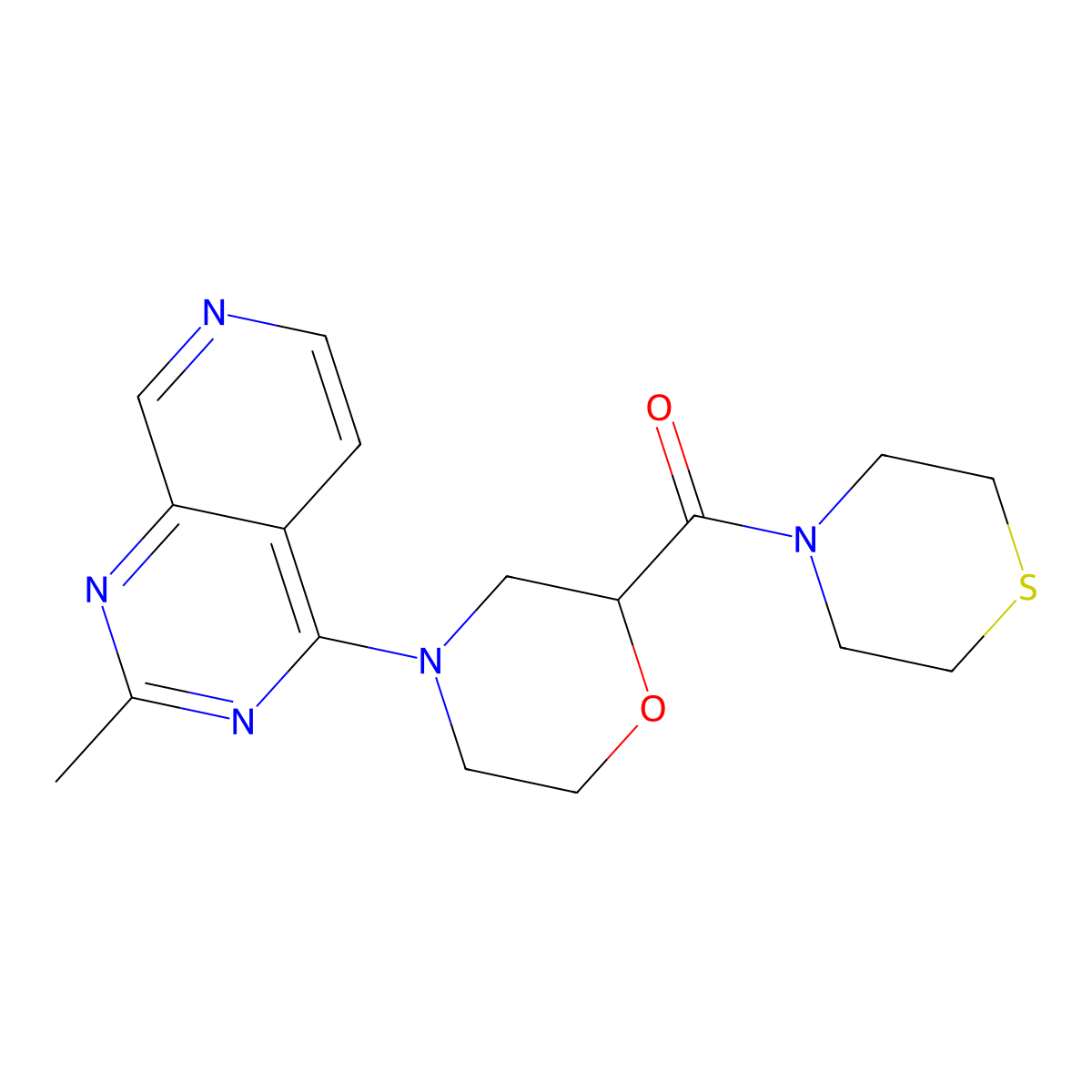 4-{2-Methylpyrido[3,4-d]pyrimidin-4-yl}-2-(thiomorpholine-4-carbonyl)morpholine molecular structure, CAS 2741929-69-9