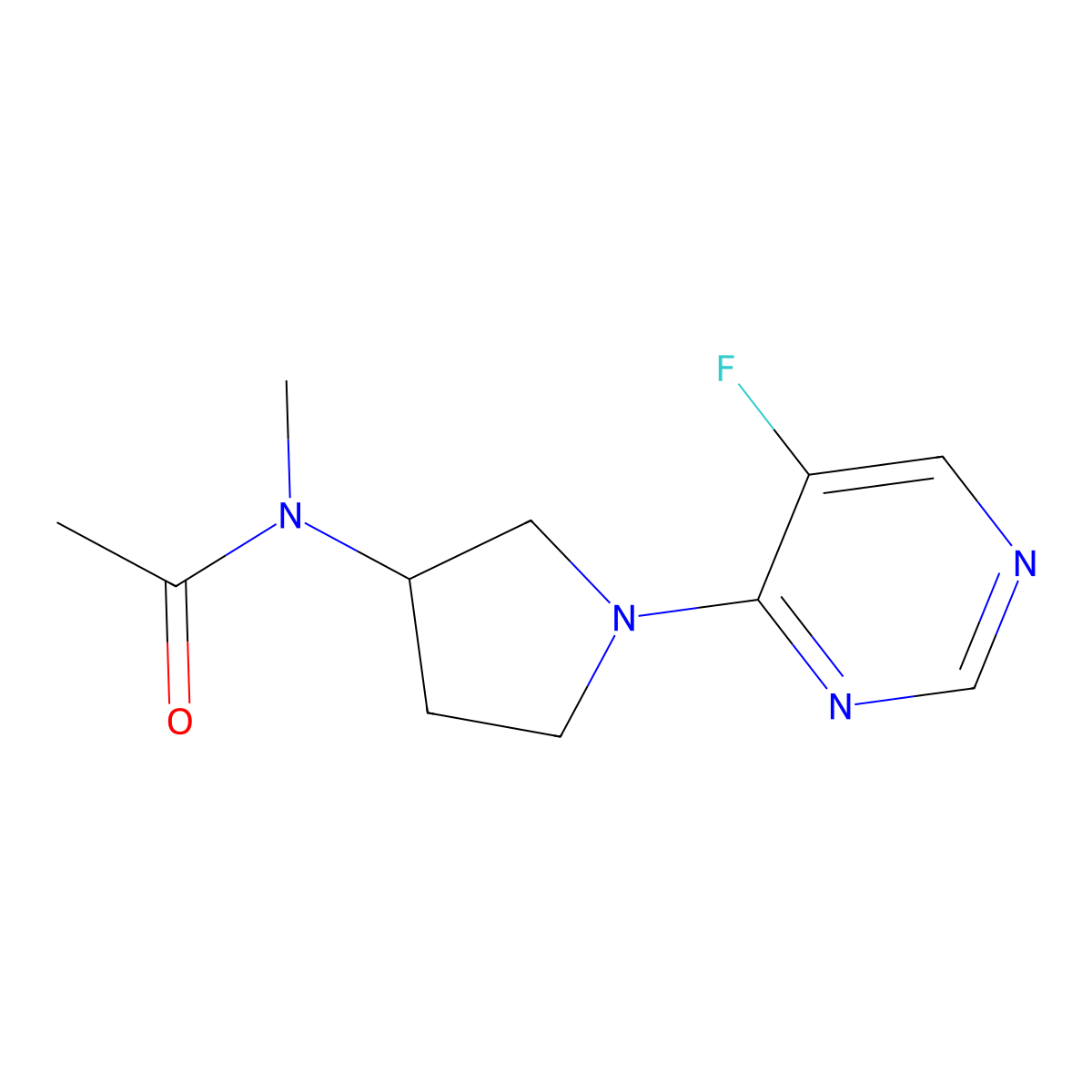 N-[1-(5-fluoropyrimidin-4-yl)pyrrolidin-3-yl]-N-methylacetamide molecular structure, CAS 2741929-71-3