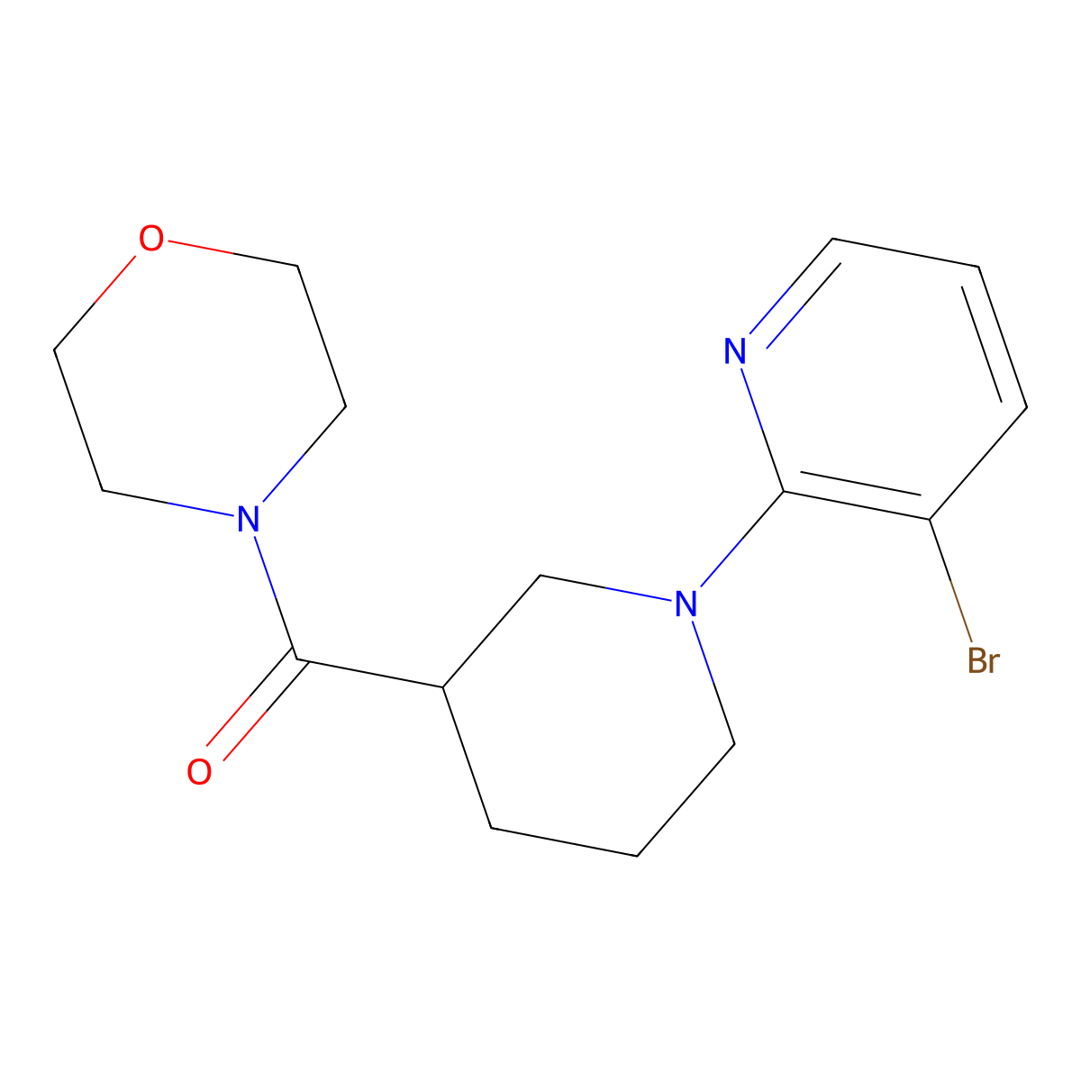 4-[1-(3-Bromopyridin-2-yl)piperidine-3-carbonyl]morpholine molecular structure, CAS 2741929-72-4