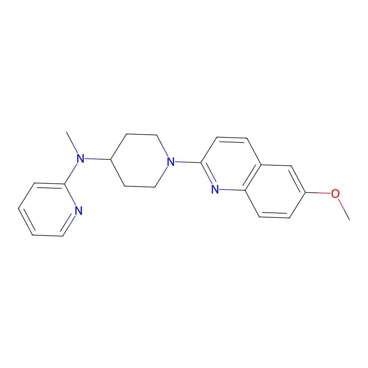 N-[1-(6-methoxyquinolin-2-yl)piperidin-4-yl]-N-methylpyridin-2-amine molecular structure, CAS 2741929-77-9