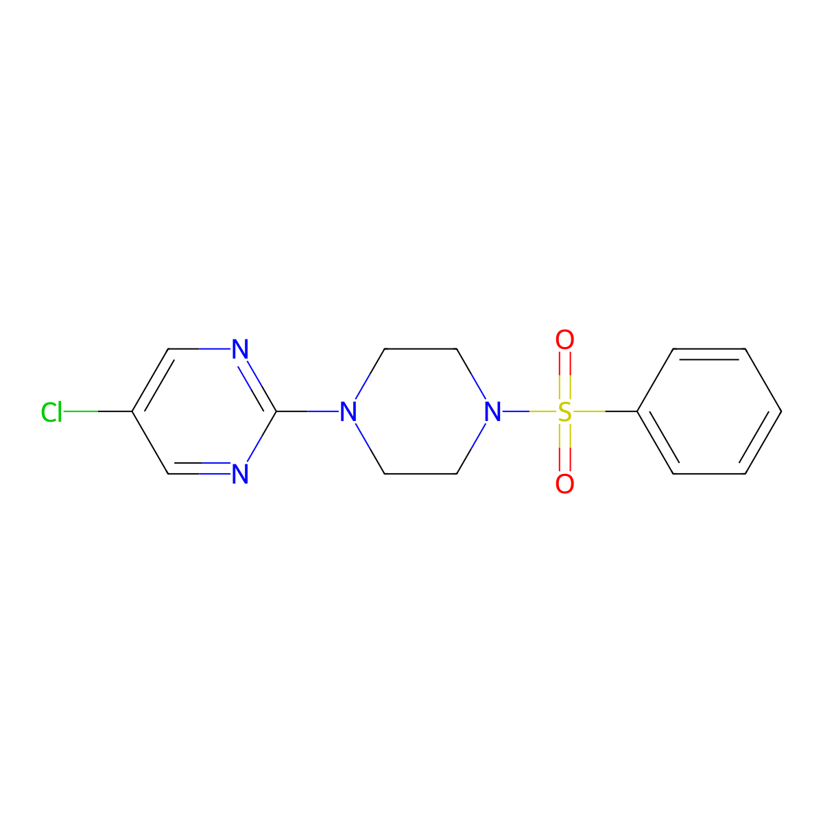 2-[4-(Benzenesulfonyl)piperazin-1-yl]-5-chloropyrimidine molecular structure, CAS 2741929-78-0