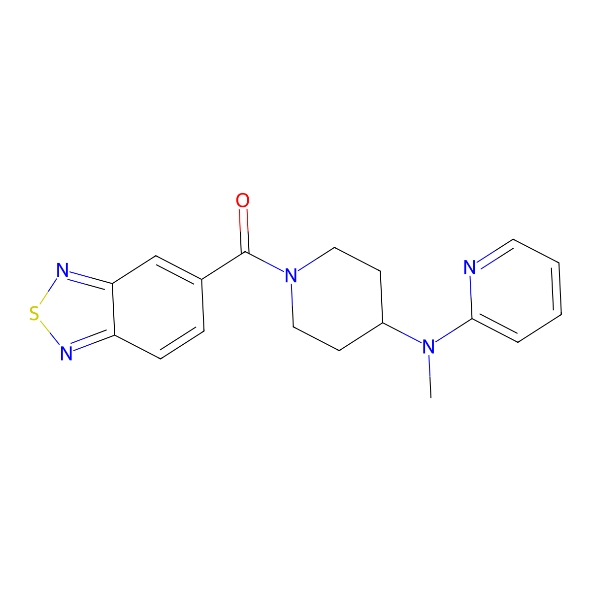 N-[1-(2,1,3-benzothiadiazole-5-carbonyl)piperidin-4-yl]-N-methylpyridin-2-amine molecular structure, CAS 2741929-83-7