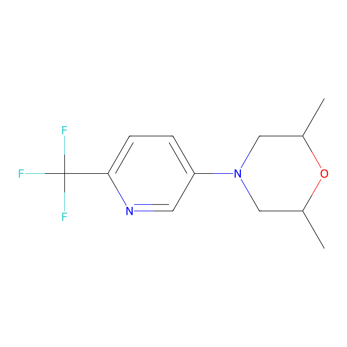 2,6-Dimethyl-4-[6-(trifluoromethyl)pyridin-3-yl]morpholine molecular structure, CAS 2741929-93-9
