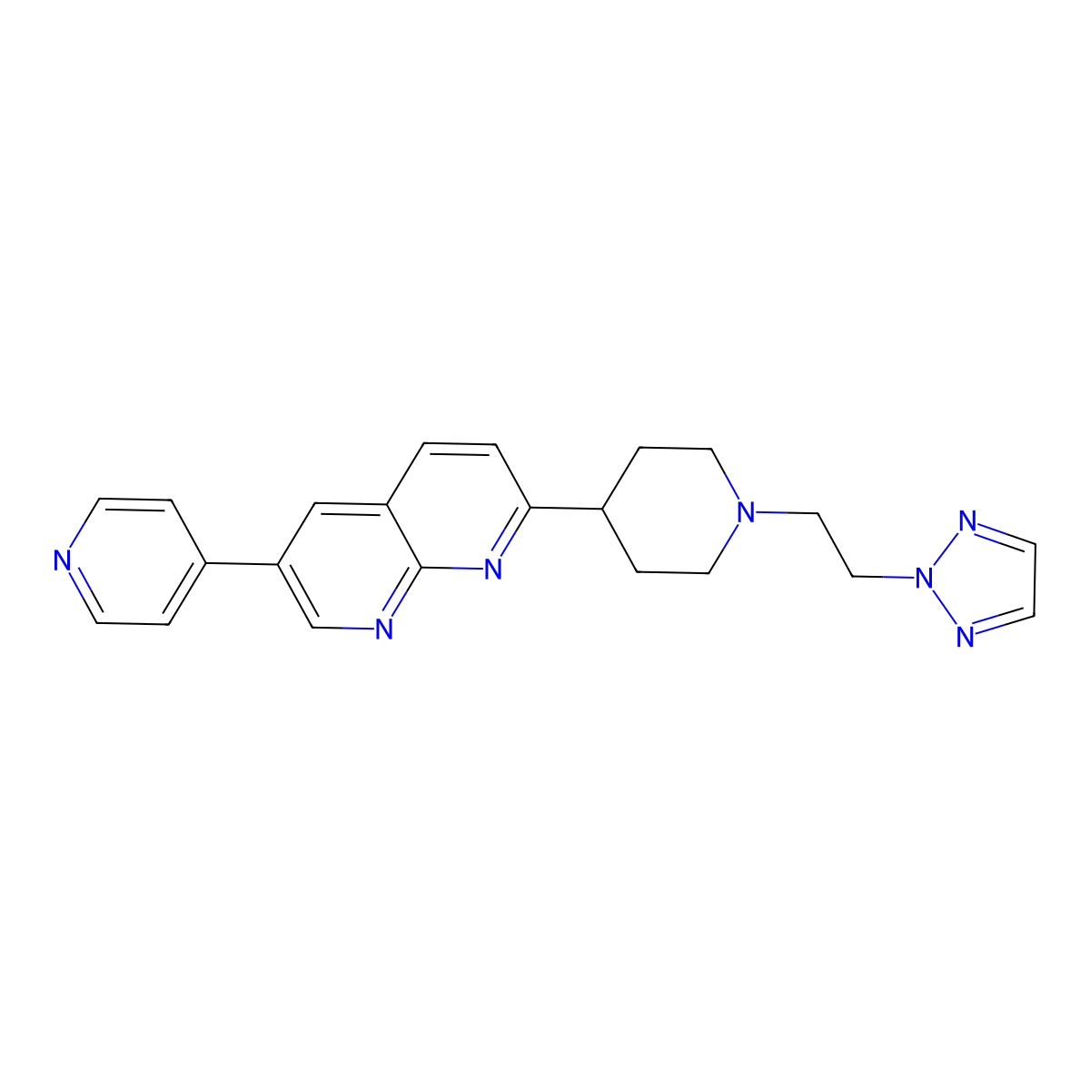 6-(pyridin-4-yl)-2-{1-[2-(2H-1,2,3-triazol-2-yl)ethyl]piperidin-4-yl}-1,8-naphthyridine molecular structure, CAS 2741929-95-1