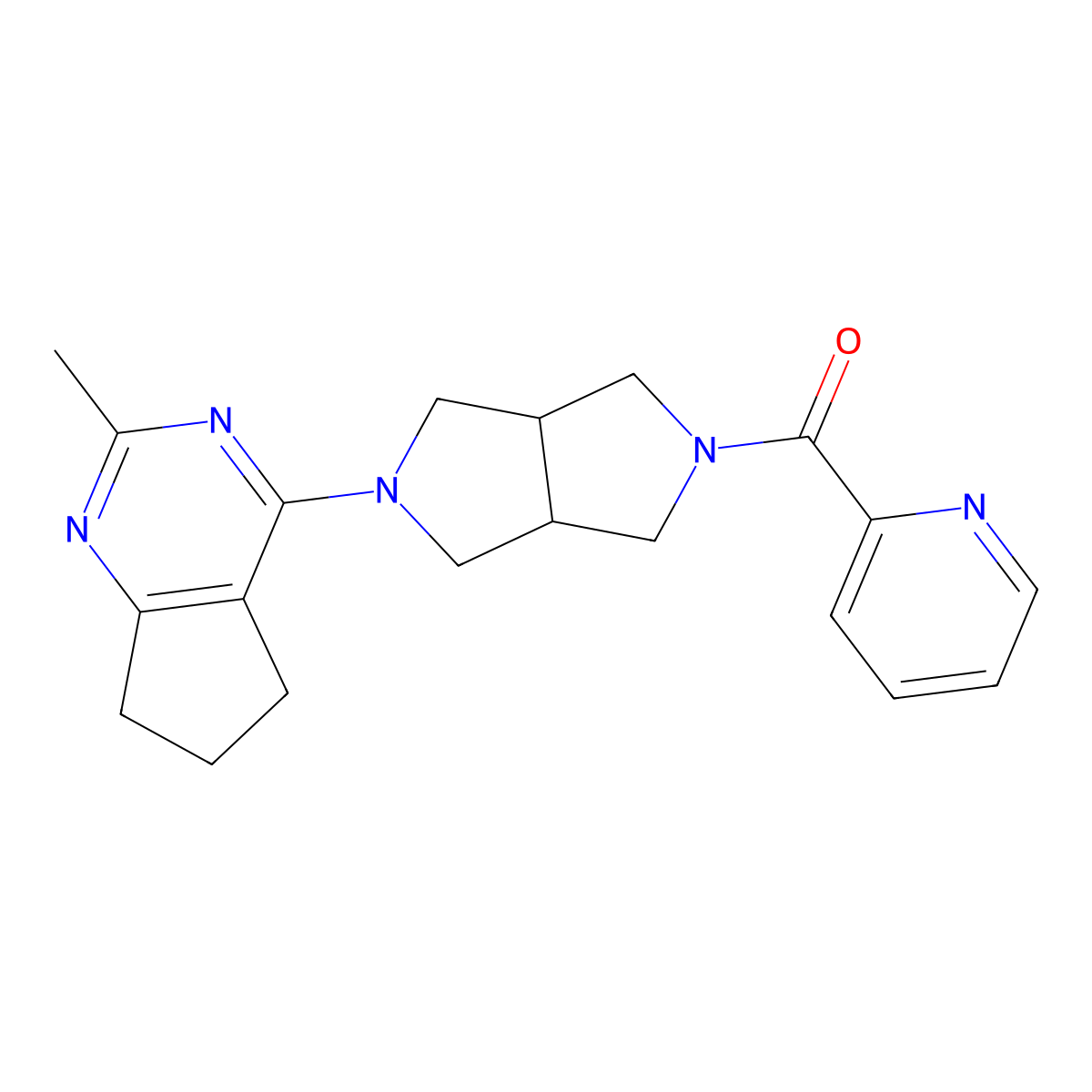 2-(5-{2-methyl-5H,6H,7H-cyclopenta[d]pyrimidin-4-yl}-octahydropyrrolo[3,4-c]pyrrole-2-carbonyl)pyridine molecular structure, CAS 2741929-96-2