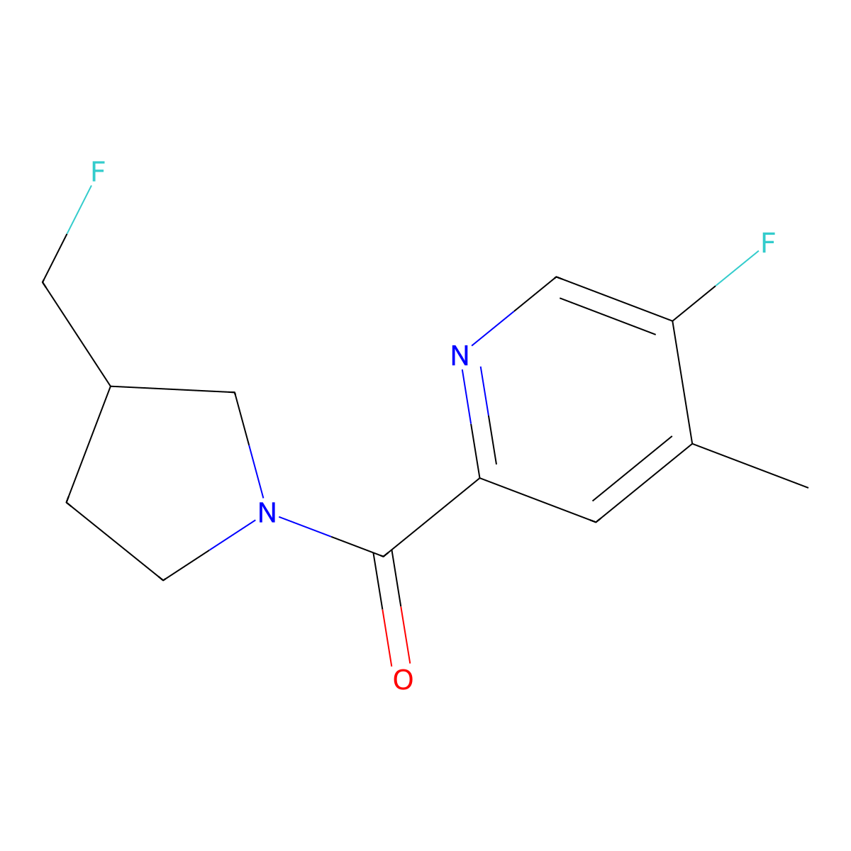 5-Fluoro-2-[3-(fluoromethyl)pyrrolidine-1-carbonyl]-4-methylpyridine molecular structure, CAS 2741930-00-5