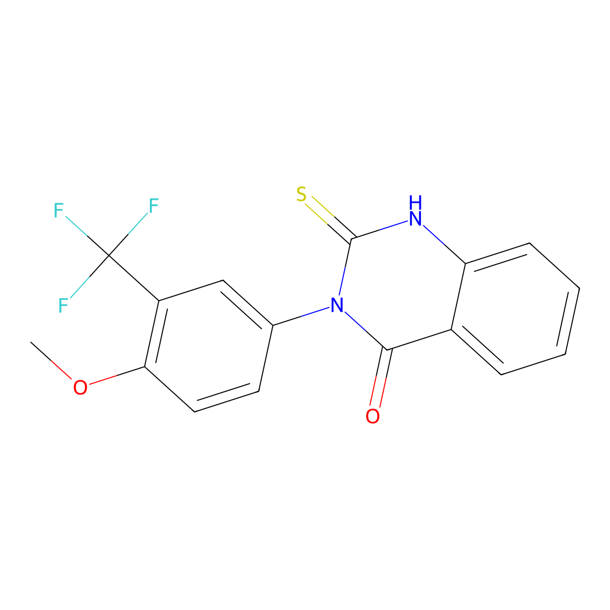 3-[4-Methoxy-3-(trifluoromethyl)phenyl]-2-sulfanylidene-1,2,3,4-tetrahydroquinazolin-4-one molecular structure, CAS 2741930-02-7
