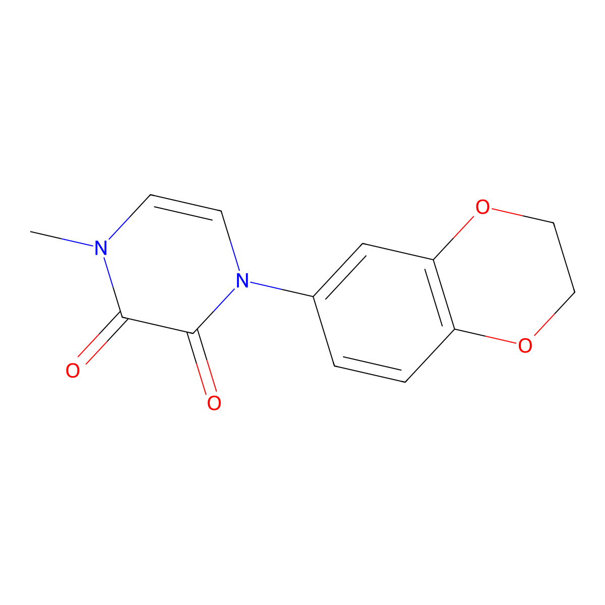 1-(2,3-Dihydro-1,4-benzodioxin-6-yl)-4-methyl-1,2,3,4-tetrahydropyrazine-2,3-dione molecular structure, CAS 2741930-04-9