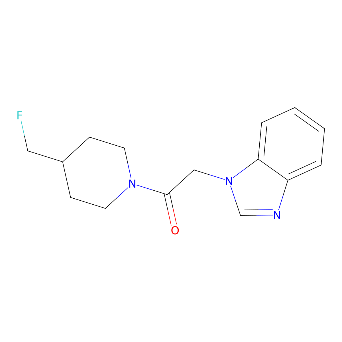 2-(1H-1,3-benzodiazol-1-yl)-1-[4-(fluoromethyl)piperidin-1-yl]ethan-1-one molecular structure, CAS 2741930-15-2