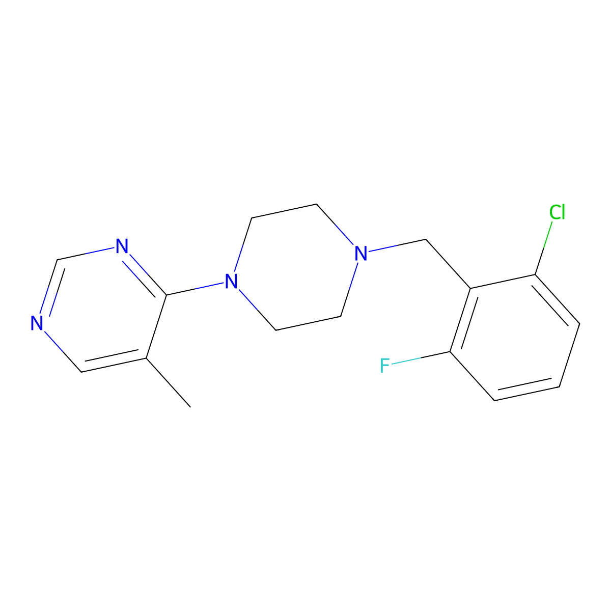 4-{4-[(2-Chloro-6-fluorophenyl)methyl]piperazin-1-yl}-5-methylpyrimidine molecular structure, CAS 2741930-18-5