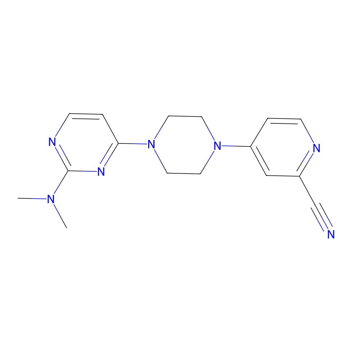4-{4-[2-(Dimethylamino)pyrimidin-4-yl]piperazin-1-yl}pyridine-2-carbonitrile molecular structure, CAS 2741930-20-9