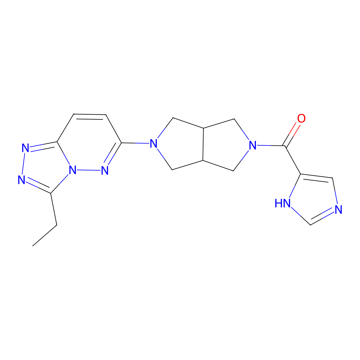 4-(5-{3-ethyl-[1,2,4]triazolo[4,3-b]pyridazin-6-yl}-octahydropyrrolo[3,4-c]pyrrole-2-carbonyl)-1H-imidazole molecular structure, CAS 2741930-33-4