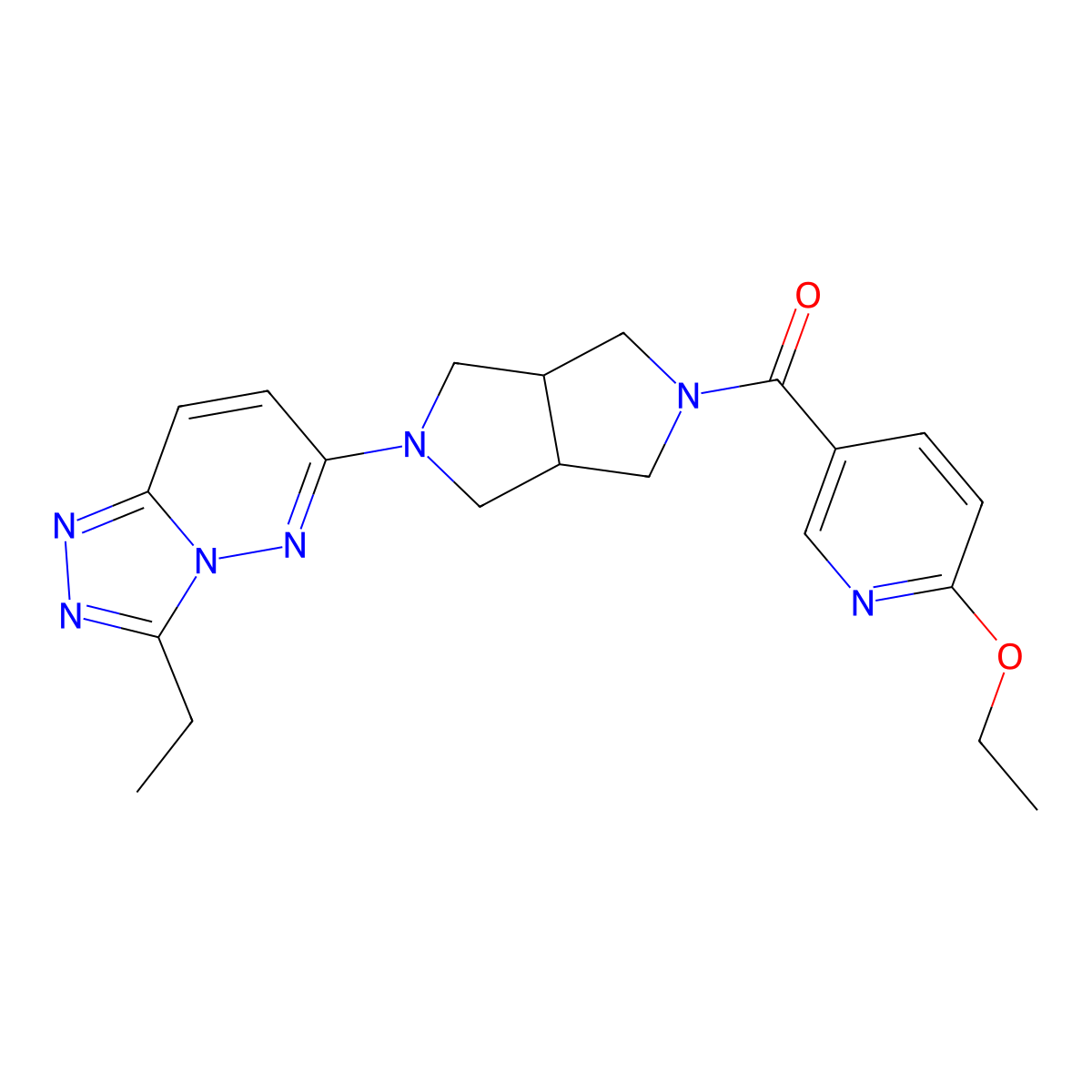 2-Ethoxy-5-(5-{3-ethyl-[1,2,4]triazolo[4,3-b]pyridazin-6-yl}-octahydropyrrolo[3,4-c]pyrrole-2-carbonyl)pyridine molecular structure, CAS 2741930-67-4