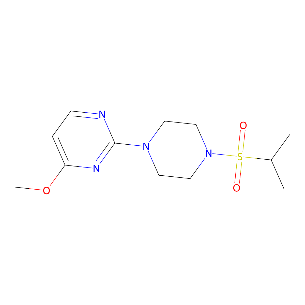 4-Methoxy-2-[4-(propane-2-sulfonyl)piperazin-1-yl]pyrimidine molecular structure, CAS 2741930-73-2