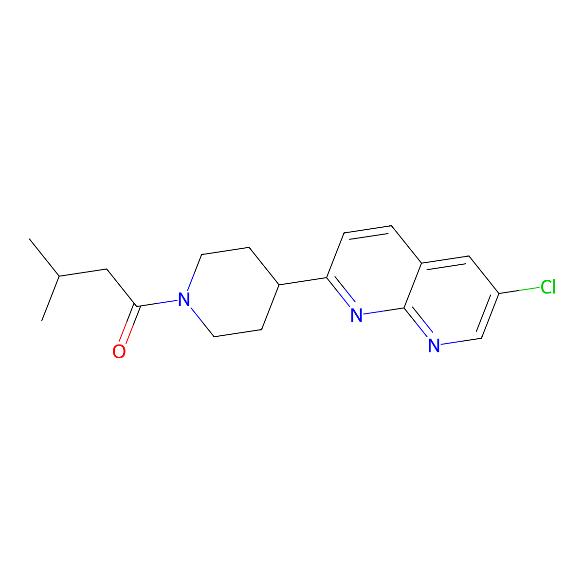 1-[4-(6-Chloro-1,8-naphthyridin-2-yl)piperidin-1-yl]-3-methylbutan-1-one molecular structure, CAS 2741930-78-7