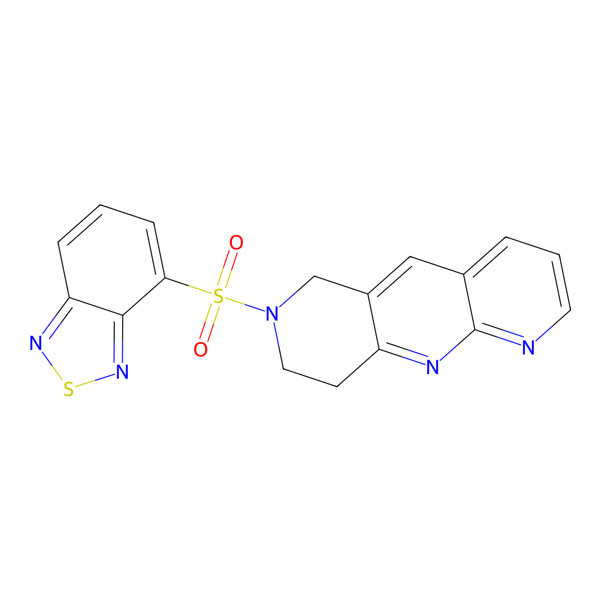 4-{6H,7H,8H,9H-pyrido[2,3-b]1,6-naphthyridine-7-sulfonyl}-2,1,3-benzothiadiazole molecular structure, CAS 2741930-83-4
