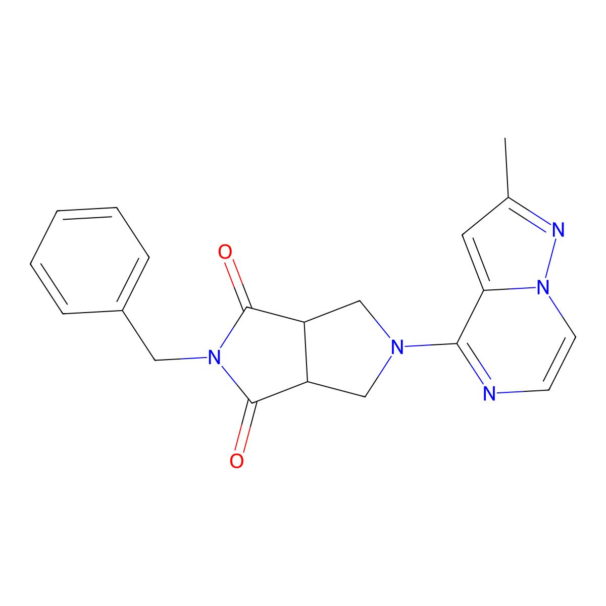 2-Benzyl-5-{2-methylpyrazolo[1,5-a]pyrazin-4-yl}-octahydropyrrolo[3,4-c]pyrrole-1,3-dione molecular structure, CAS 2741930-91-4