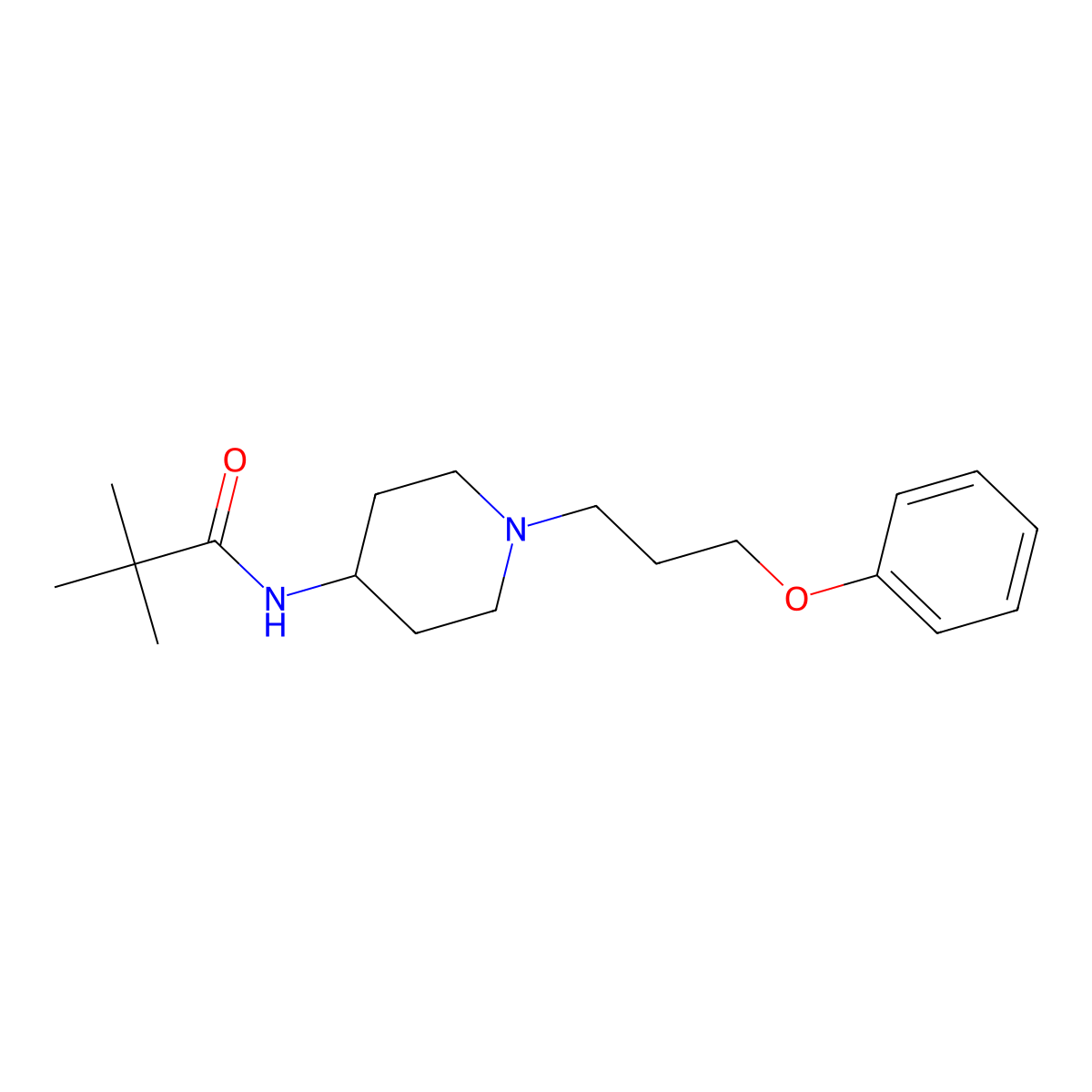 2,2-dimethyl-N-[1-(3-phenoxypropyl)piperidin-4-yl]propanamide molecular structure, CAS 2741930-95-8