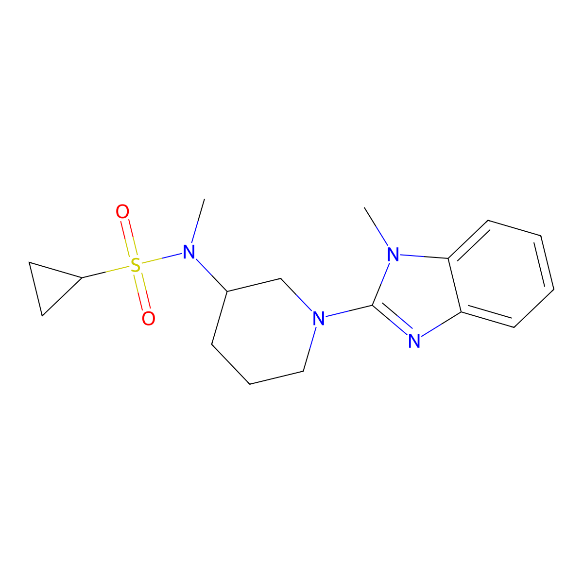 N-methyl-N-[1-(1-methyl-1H-1,3-benzodiazol-2-yl)piperidin-3-yl]cyclopropanesulfonamide molecular structure, CAS 2741930-98-1