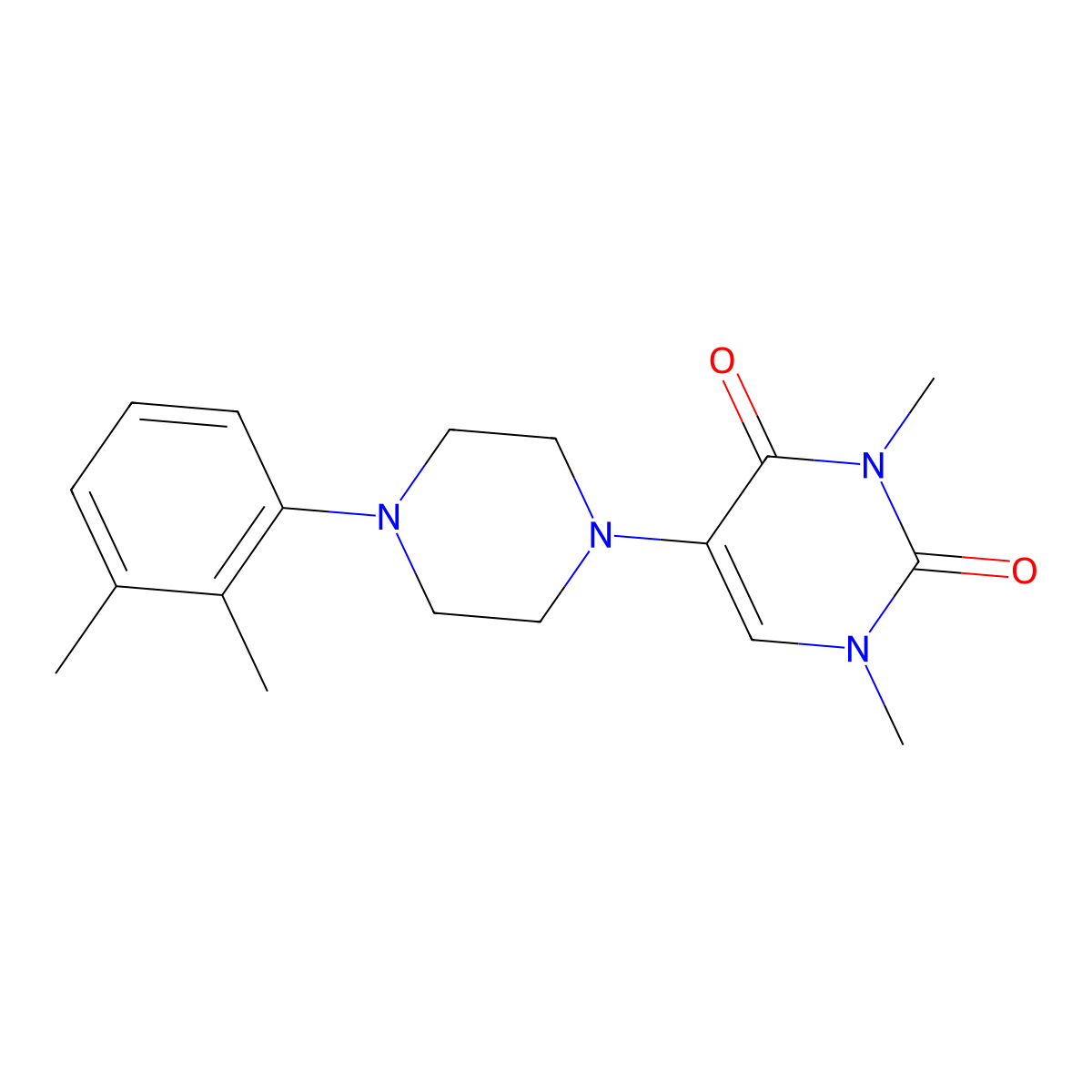 5-[4-(2,3-Dimethylphenyl)piperazin-1-yl]-1,3-dimethyl-1,2,3,4-tetrahydropyrimidine-2,4-dione molecular structure, CAS 2741931-01-9