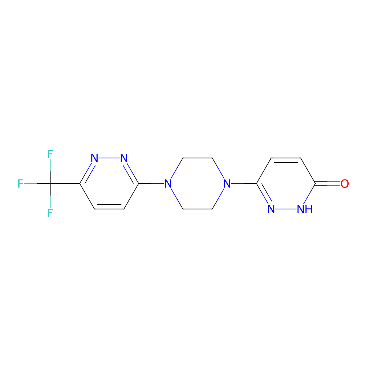 6-{4-[6-(Trifluoromethyl)pyridazin-3-yl]piperazin-1-yl}pyridazin-3-ol molecular structure, CAS 2741931-12-2