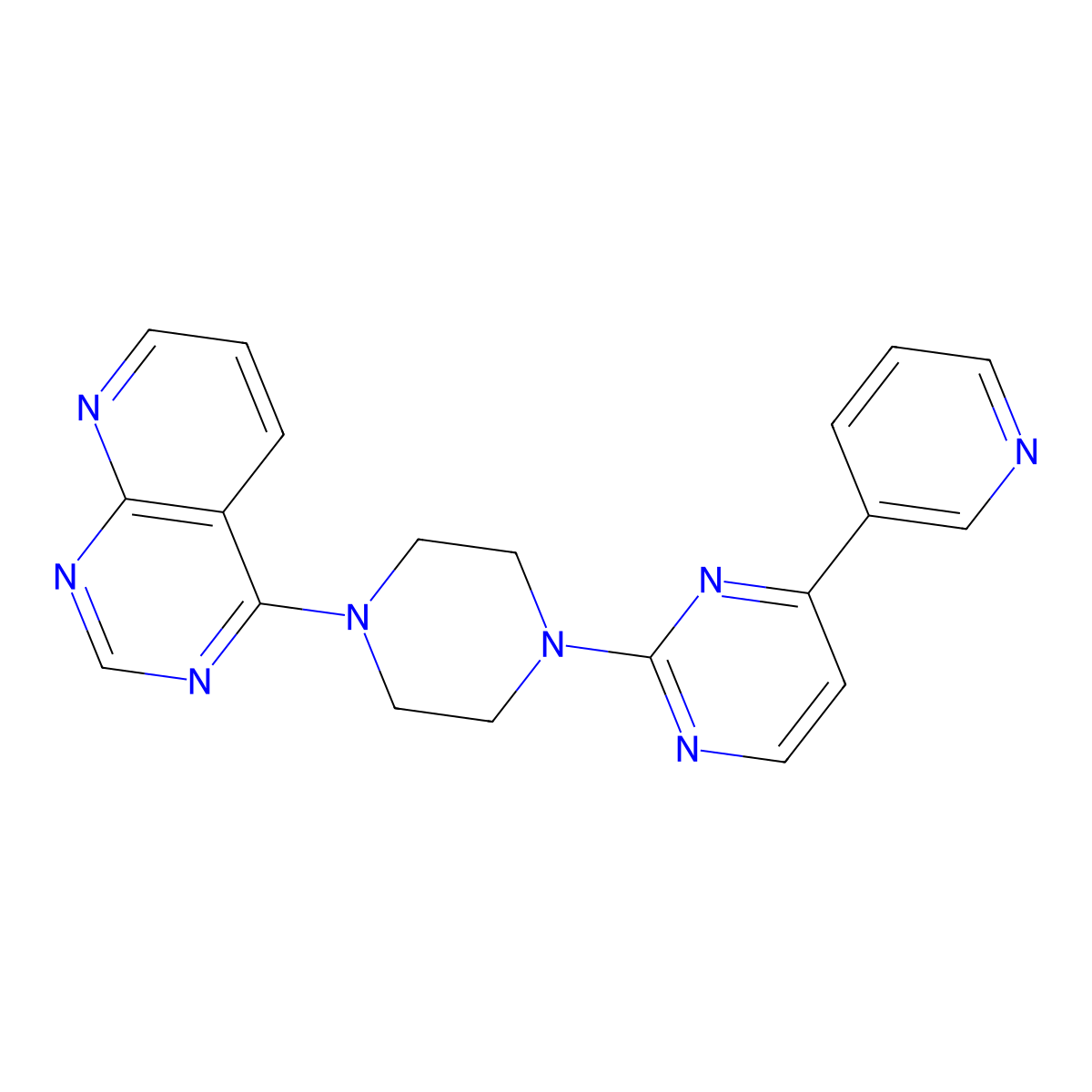 4-(Pyridin-3-yl)-2-(4-{pyrido[2,3-d]pyrimidin-4-yl}piperazin-1-yl)pyrimidine molecular structure, CAS 2741931-27-9