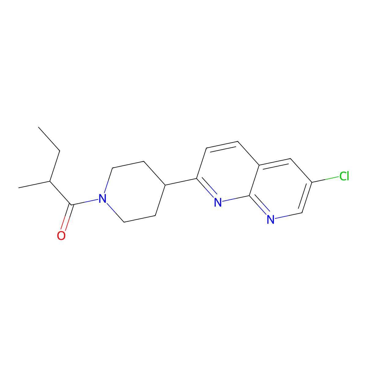 1-[4-(6-Chloro-1,8-naphthyridin-2-yl)piperidin-1-yl]-2-methylbutan-1-one molecular structure, CAS 2741931-31-5