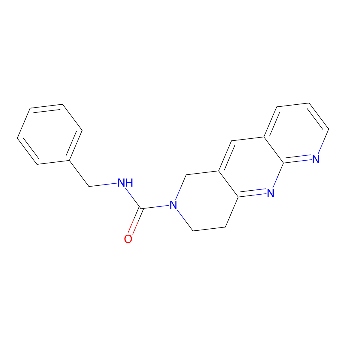 N-benzyl-6H,7H,8H,9H-pyrido[2,3-b]1,6-naphthyridine-7-carboxamide molecular structure, CAS 2741931-37-1