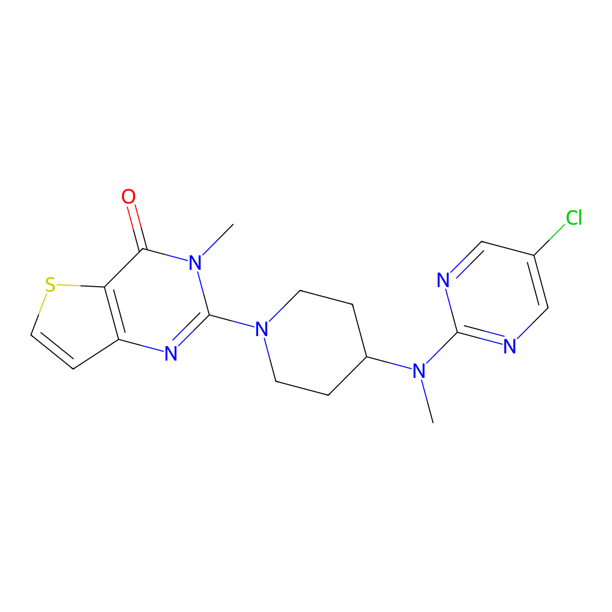 2-{4-[(5-chloropyrimidin-2-yl)(methyl)amino]piperidin-1-yl}-3-methyl-3H,4H-thieno[3,2-d]pyrimidin-4-one molecular structure, CAS 2741931-39-3