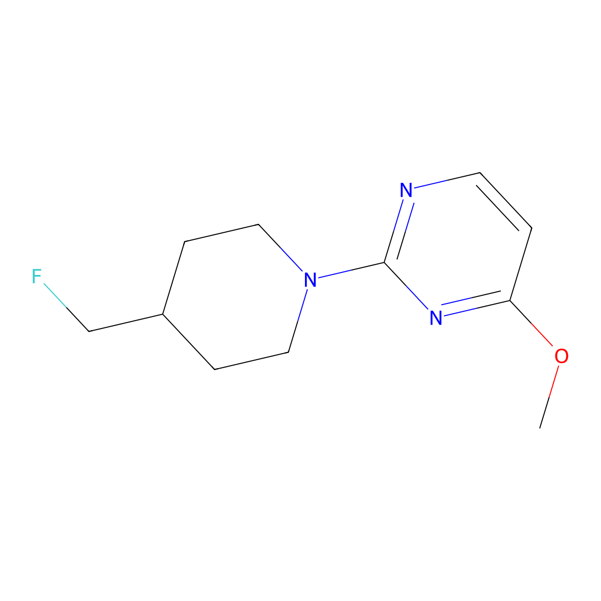 2-[4-(Fluoromethyl)piperidin-1-yl]-4-methoxypyrimidine molecular structure, CAS 2741931-41-7