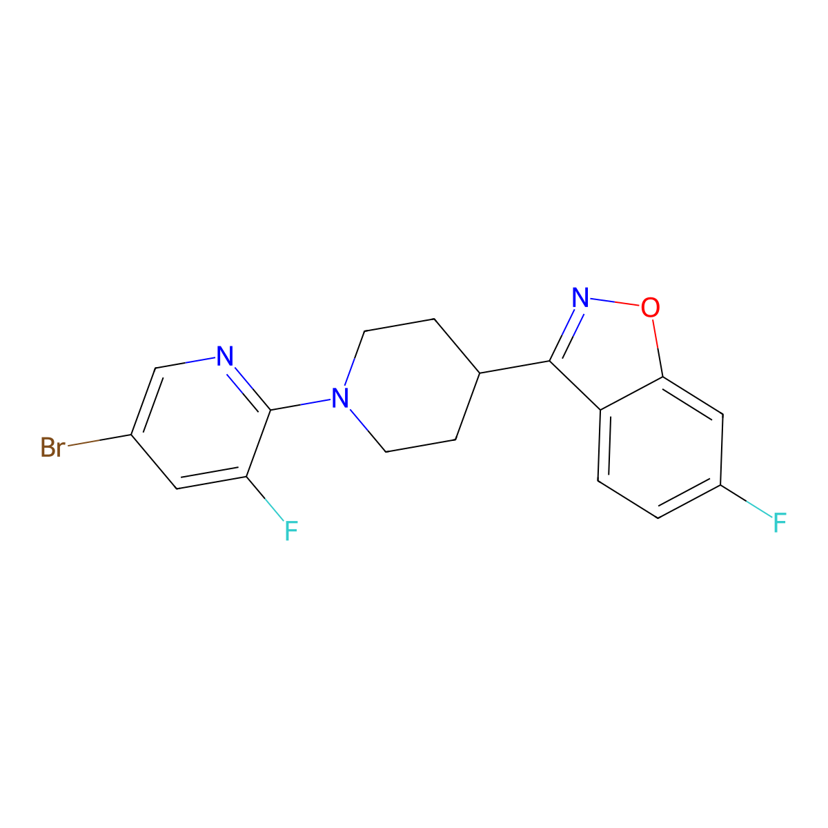 3-[1-(5-Bromo-3-fluoropyridin-2-yl)piperidin-4-yl]-6-fluoro-1,2-benzoxazole molecular structure, CAS 2741931-42-8
