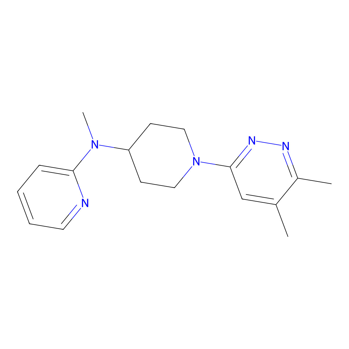 N-[1-(5,6-dimethylpyridazin-3-yl)piperidin-4-yl]-N-methylpyridin-2-amine molecular structure, CAS 2741931-44-0