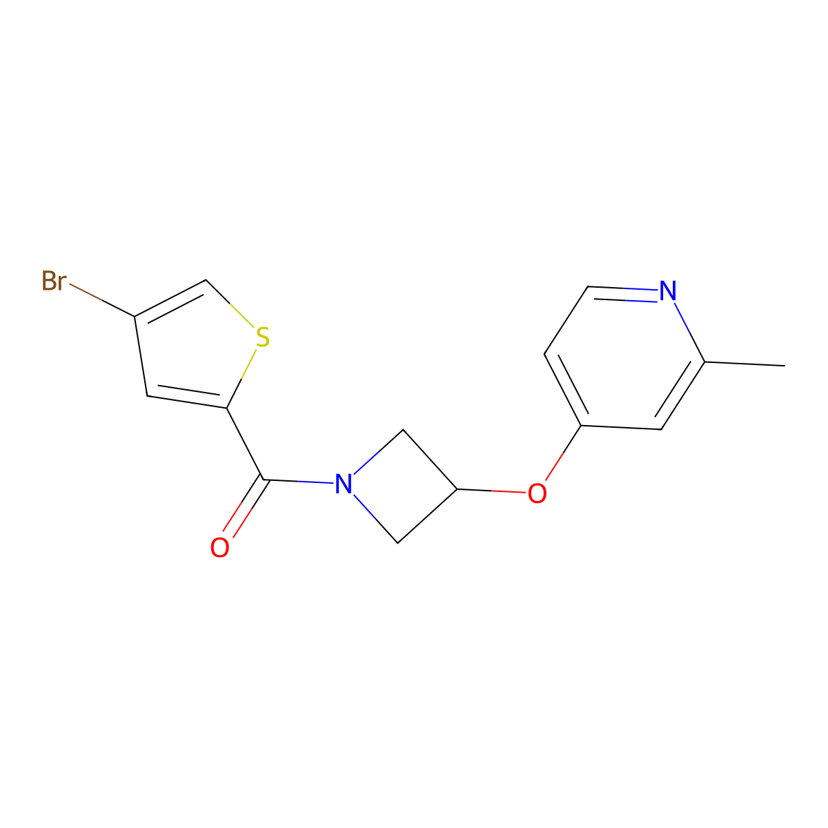 4-{[1-(4-Bromothiophene-2-carbonyl)azetidin-3-yl]oxy}-2-methylpyridine molecular structure, CAS 2741931-75-7