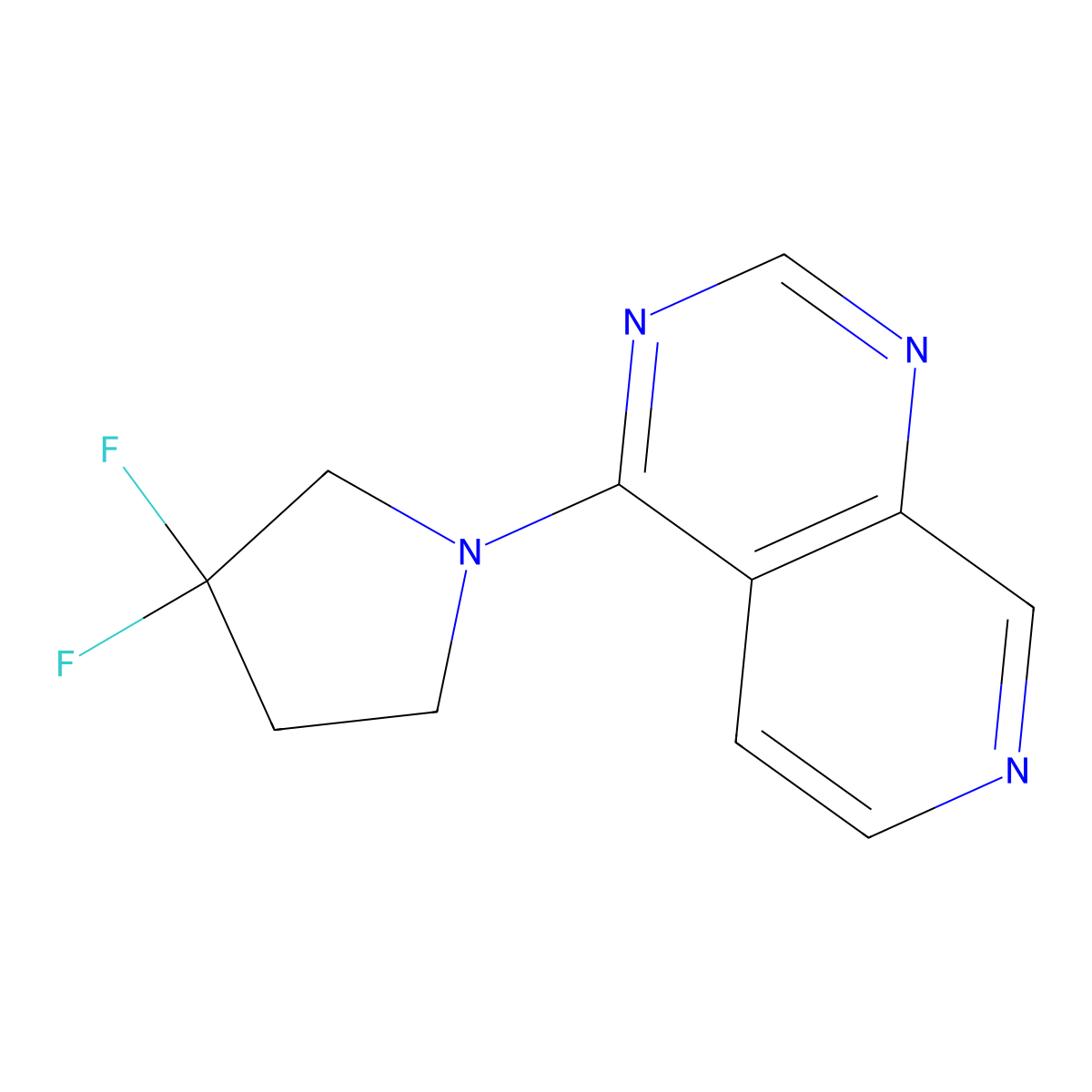 3,3-Difluoro-1-{pyrido[3,4-d]pyrimidin-4-yl}pyrrolidine molecular structure, CAS 2741931-84-8