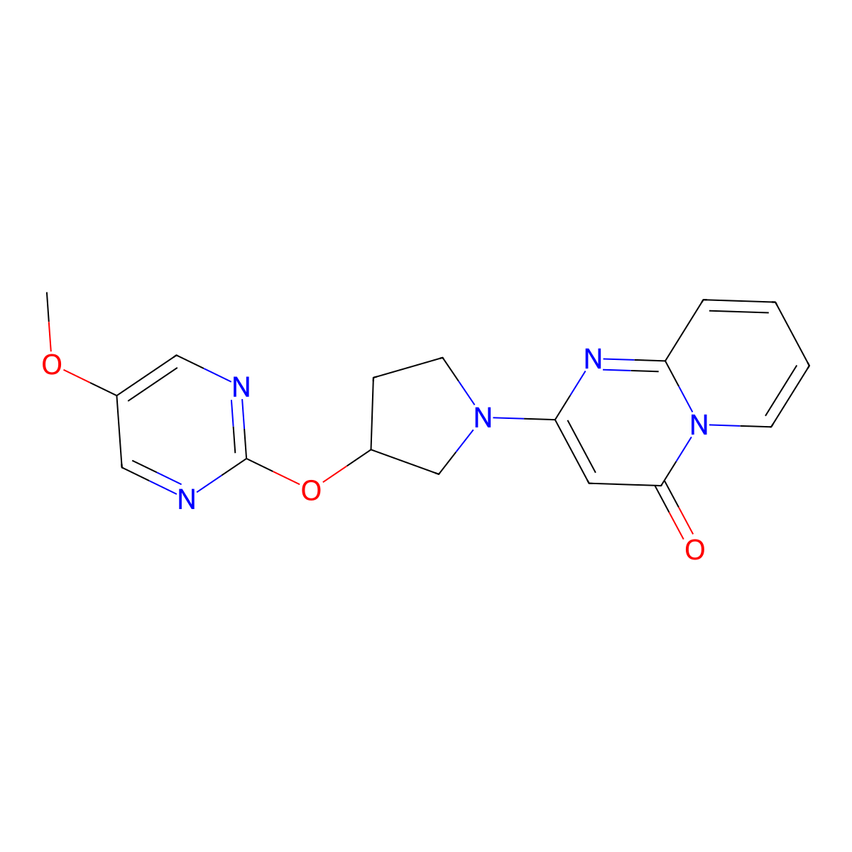 2-{3-[(5-methoxypyrimidin-2-yl)oxy]pyrrolidin-1-yl}-4H-pyrido[1,2-a]pyrimidin-4-one molecular structure, CAS 2741931-86-0