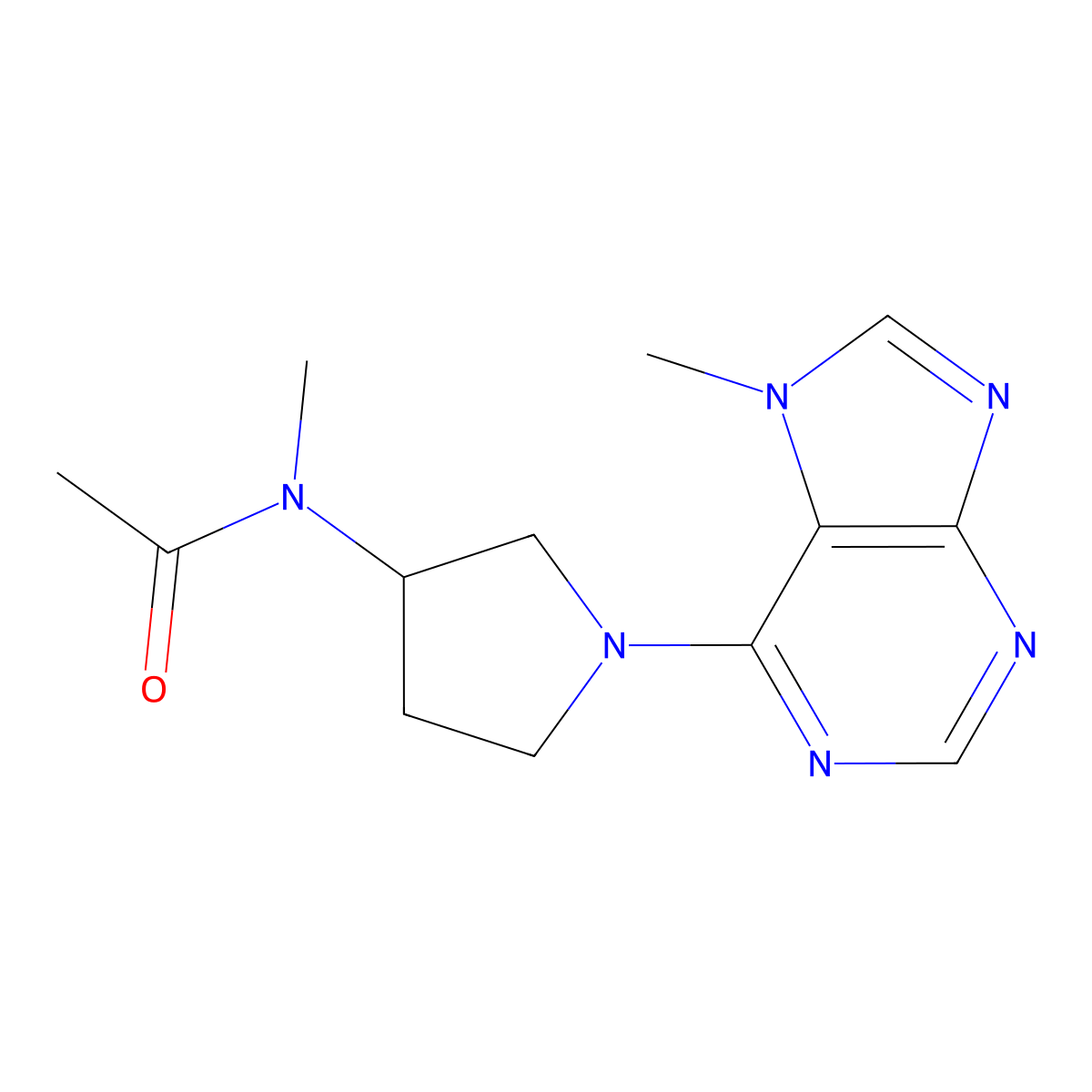 N-methyl-N-[1-(7-methyl-7H-purin-6-yl)pyrrolidin-3-yl]acetamide molecular structure, CAS 2741931-89-3