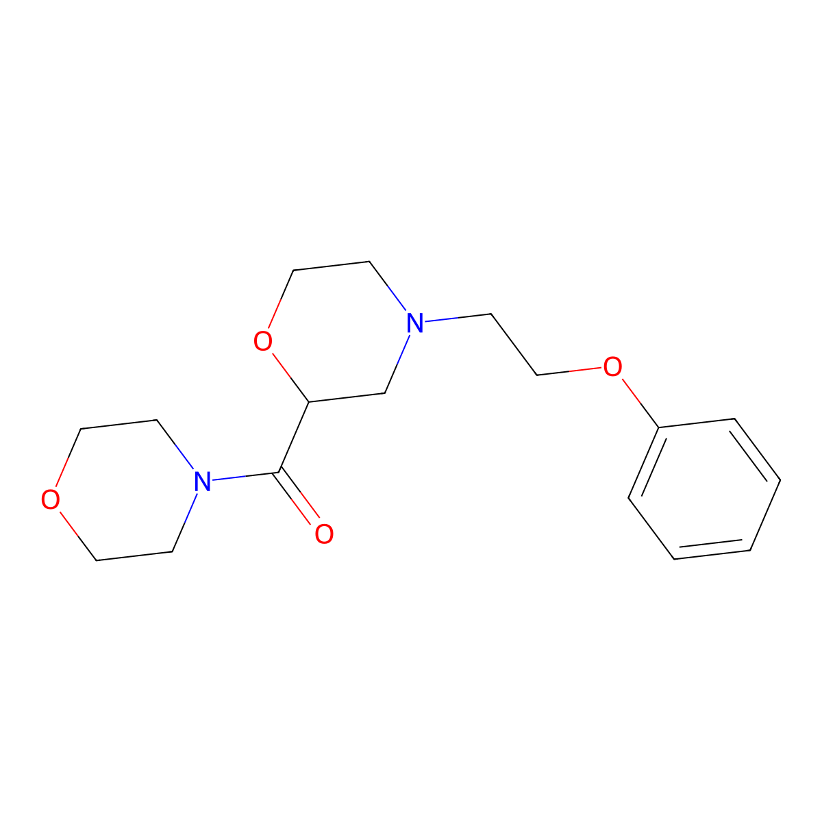 2-(Morpholine-4-carbonyl)-4-(2-phenoxyethyl)morpholine molecular structure, CAS 2741931-98-4