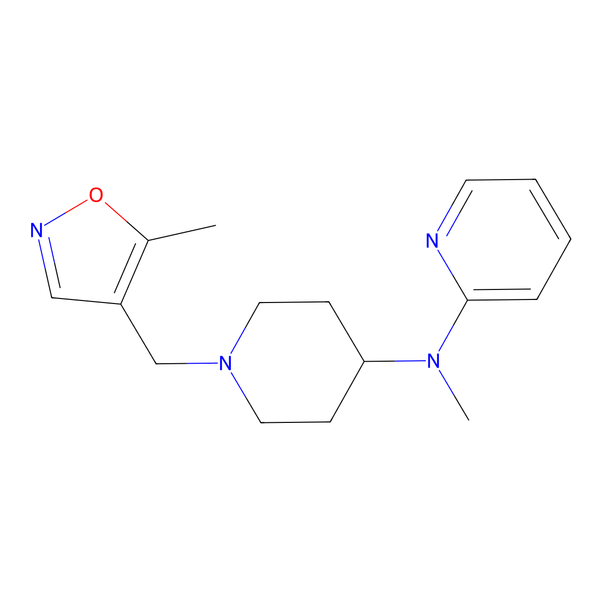 N-methyl-N-{1-[(5-methyl-1,2-oxazol-4-yl)methyl]piperidin-4-yl}pyridin-2-amine molecular structure, CAS 2741932-05-6