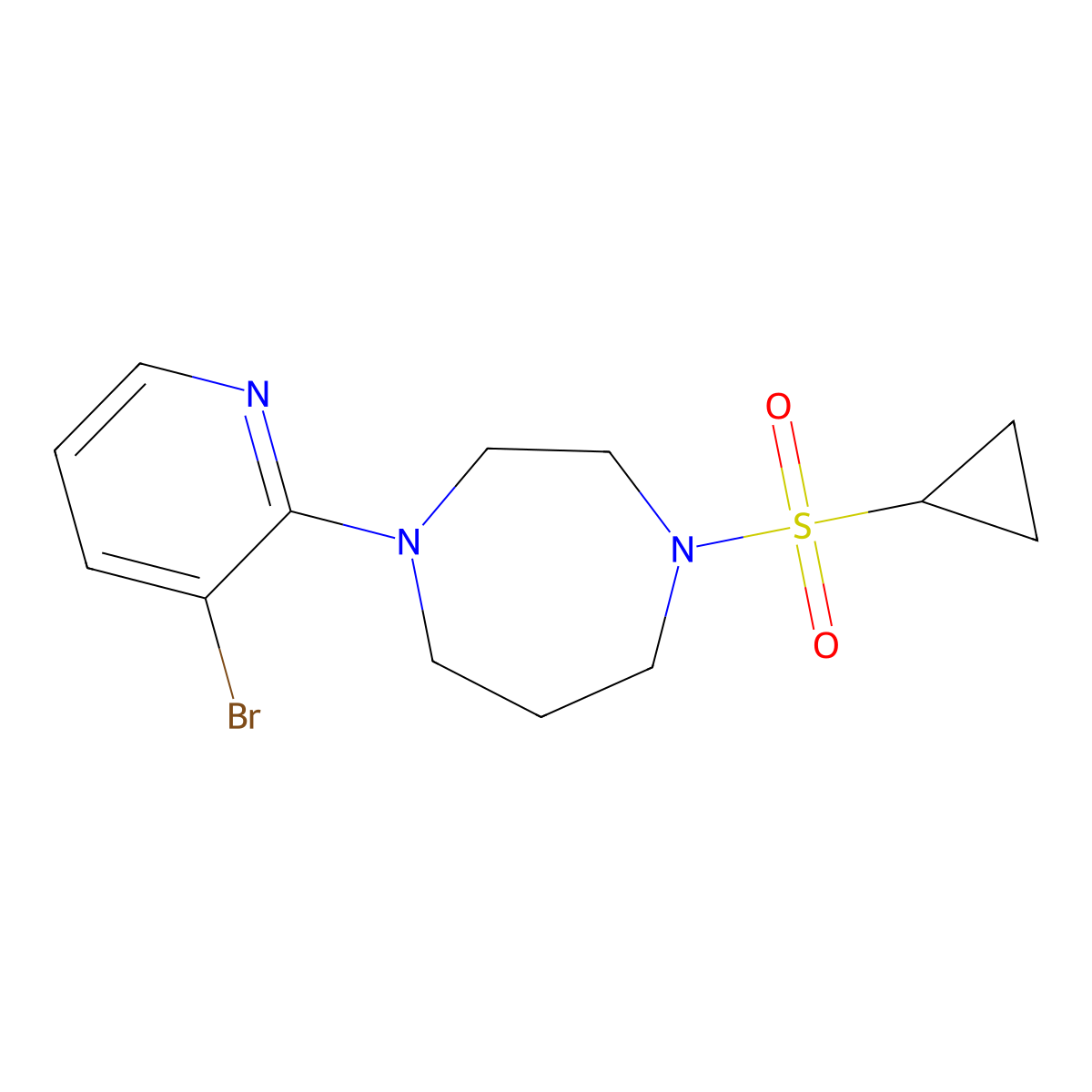 1-(3-Bromopyridin-2-yl)-4-(cyclopropanesulfonyl)-1,4-diazepane molecular structure, CAS 2741932-11-4