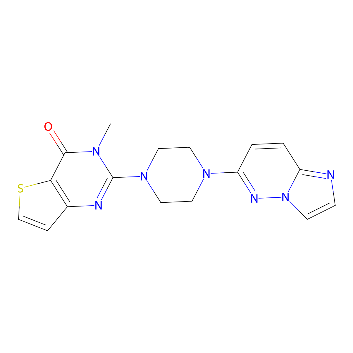 2-(4-{imidazo[1,2-b]pyridazin-6-yl}piperazin-1-yl)-3-methyl-3H,4H-thieno[3,2-d]pyrimidin-4-one molecular structure, CAS 2741932-13-6
