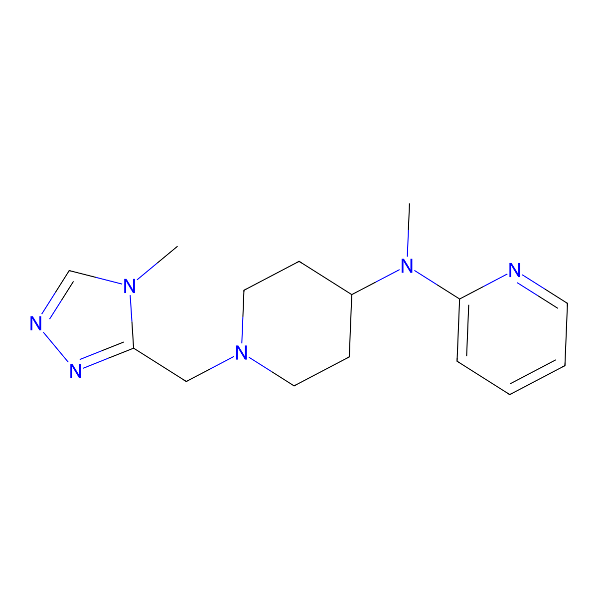 N-methyl-N-{1-[(4-methyl-4H-1,2,4-triazol-3-yl)methyl]piperidin-4-yl}pyridin-2-amine molecular structure, CAS 2741932-23-8