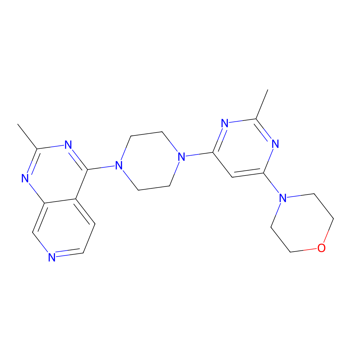 4-[2-Methyl-6-(4-{2-methylpyrido[3,4-d]pyrimidin-4-yl}piperazin-1-yl)pyrimidin-4-yl]morpholine molecular structure, CAS 2741932-24-9