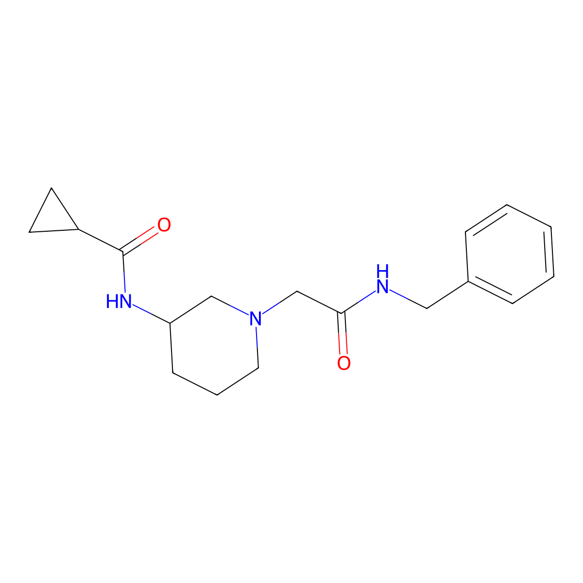 N-{1-[(benzylcarbamoyl)methyl]piperidin-3-yl}cyclopropanecarboxamide molecular structure, CAS 2741932-33-0