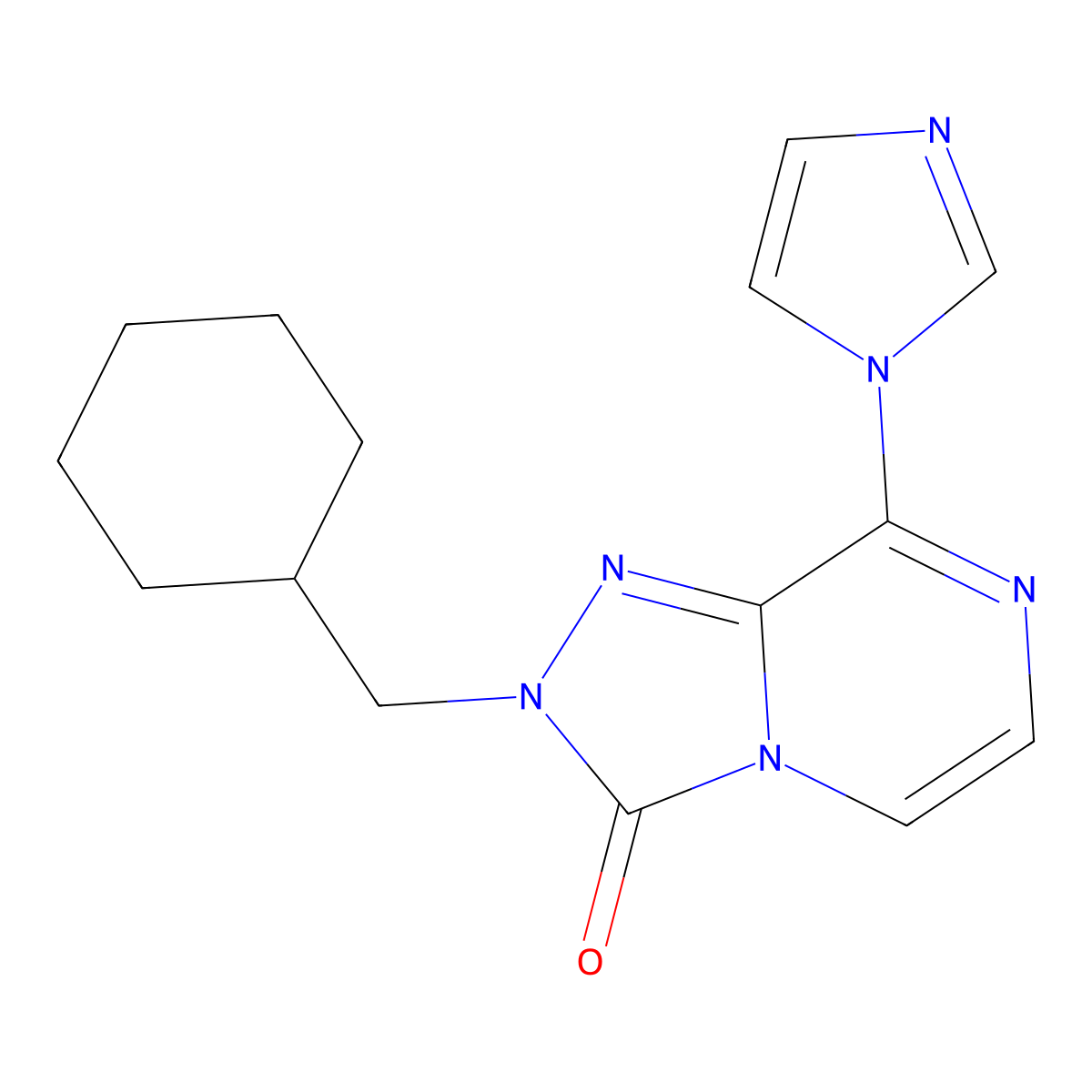 2-(cyclohexylmethyl)-8-(1H-imidazol-1-yl)-2H,3H-[1,2,4]triazolo[4,3-a]pyrazin-3-one molecular structure, CAS 2741932-37-4