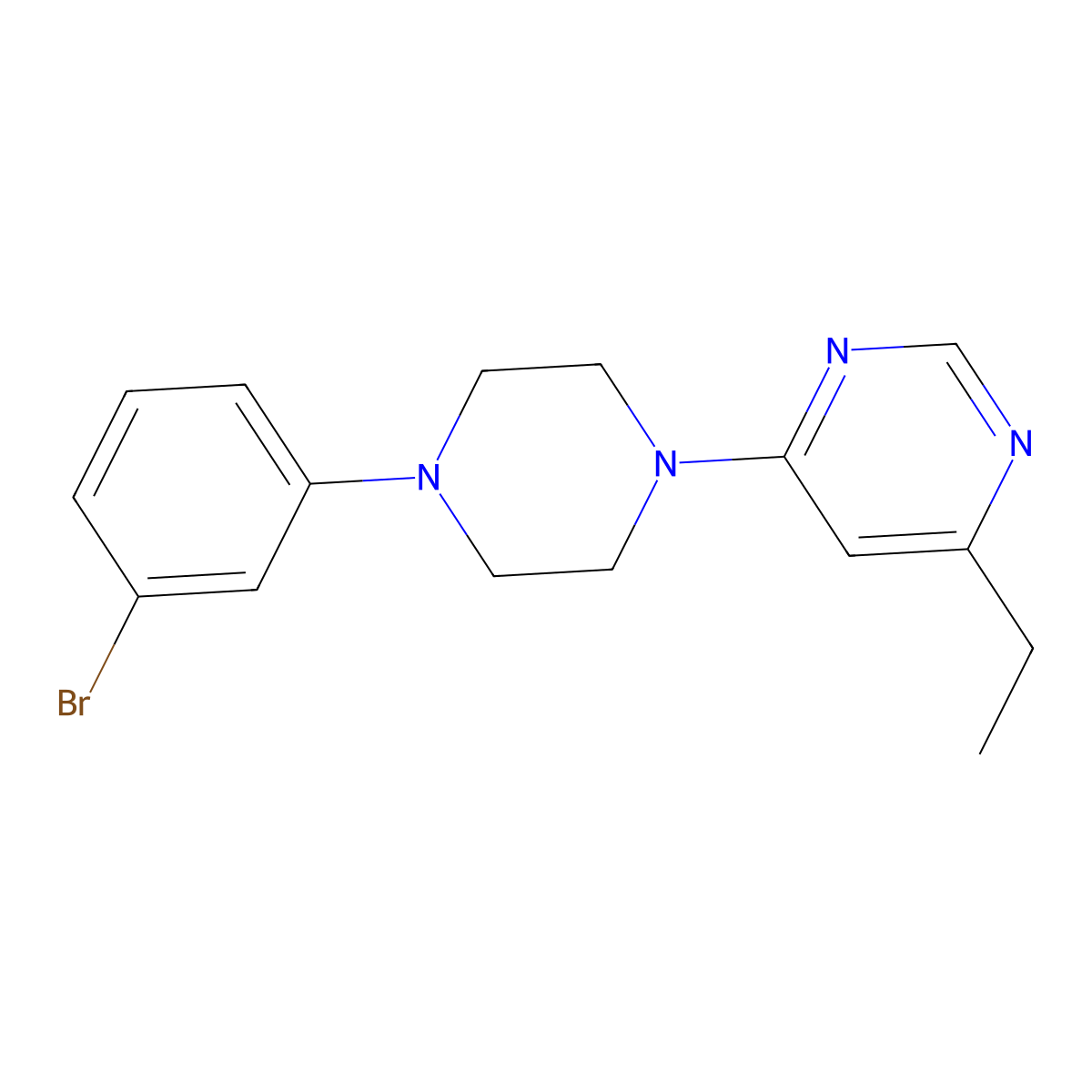 4-[4-(3-Bromophenyl)piperazin-1-yl]-6-ethylpyrimidine molecular structure, CAS 2741932-39-6