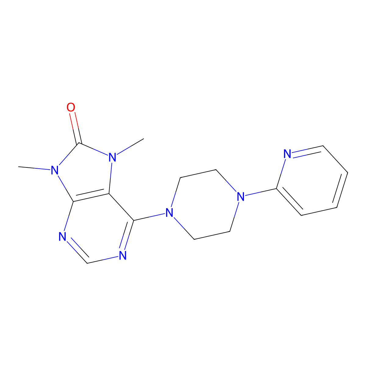 7,9-dimethyl-6-[4-(pyridin-2-yl)piperazin-1-yl]-8,9-dihydro-7H-purin-8-one molecular structure, CAS 2741932-44-3